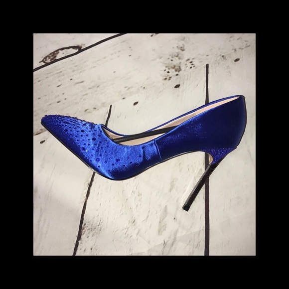 Royal Blue Satin Pump - Picture 4 of 8